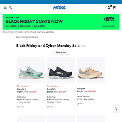 Hoka's Black Friday page